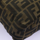 FENDI Zucca Canvas Hand Bag Khaki Auth 119690-9