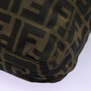 FENDI Zucca Canvas Hand Bag Khaki Auth 119690-14