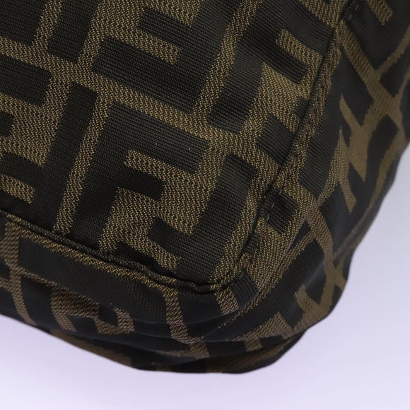FENDI Zucca Canvas Hand Bag Khaki Auth 119690