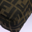 FENDI Zucca Canvas Hand Bag Khaki Auth 119690-16