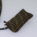 FENDI Zucca Canvas Hand Bag Khaki Auth 119690-20