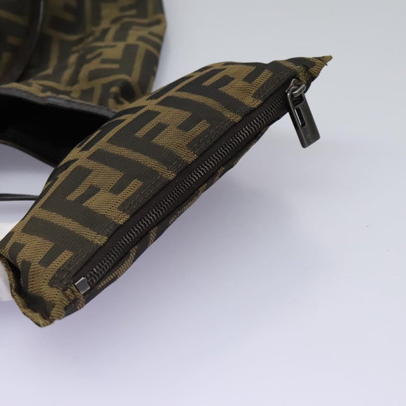 FENDI Zucca Canvas Hand Bag Khaki Auth 119690