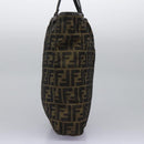 FENDI Zucca Canvas Hand Bag Khaki Auth 119690-3