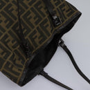 FENDI Zucca Canvas Hand Bag Khaki Auth 119690-6