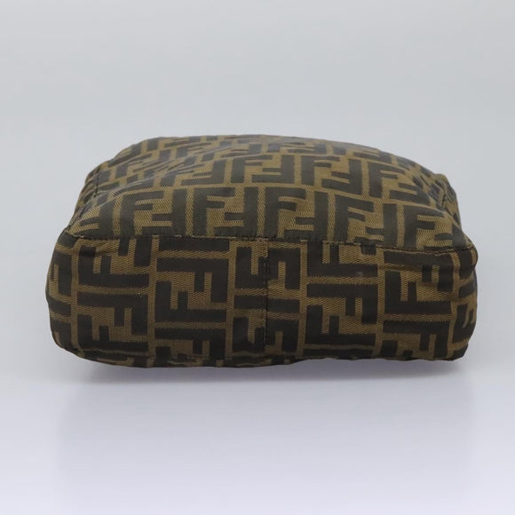 FENDI Zucca Canvas Hand Bag Khaki Auth 119690