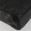 PRADA Quilted Chain Shoulder Bag Lamb Skin Black Gold Auth 119692-15
