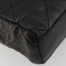 PRADA Quilted Chain Shoulder Bag Lamb Skin Black Gold Auth 119692-17