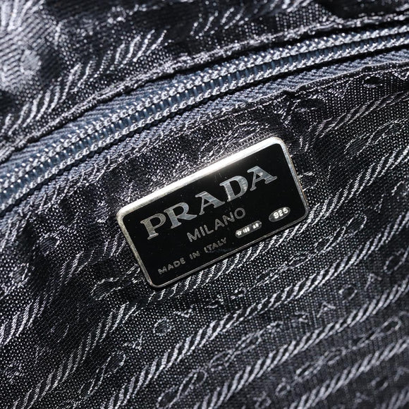PRADA Quilted Chain Shoulder Bag Lamb Skin Black Gold Auth 119692