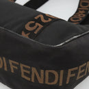 FENDI Zucca Canvas Tote Bag Black Silver Auth 119700-9