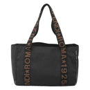 FENDI Zucca Canvas Tote Bag Black Silver Auth 119700-13