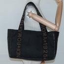 FENDI Zucca Canvas Tote Bag Black Silver Auth 119700-20