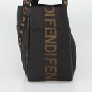 FENDI Zucca Canvas Tote Bag Black Silver Auth 119700-3