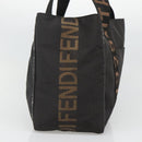 FENDI Zucca Canvas Tote Bag Black Silver Auth 119700-4