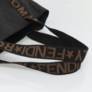 FENDI Zucca Canvas Tote Bag Black Silver Auth 119700-7
