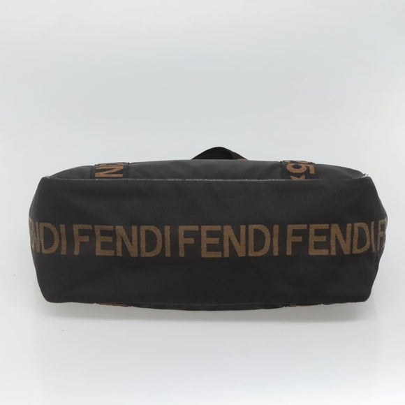 FENDI Zucca Canvas Tote Bag Black Silver Auth 119700