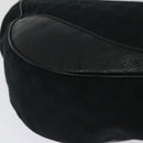 GUCCI GG Canvas Shoulder Bag Black Gold 203503 Auth 119701-15