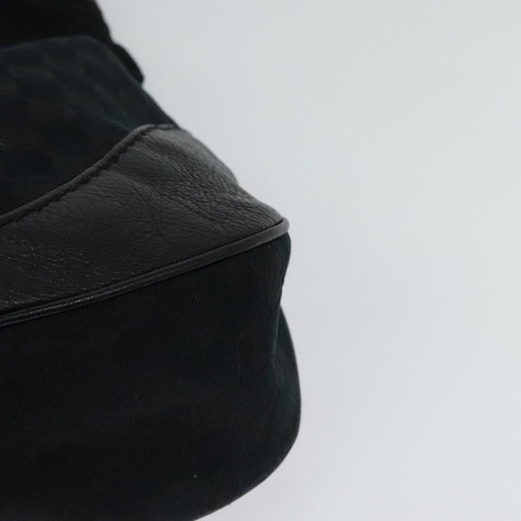 GUCCI GG Canvas Shoulder Bag Black Gold 203503 Auth 119701