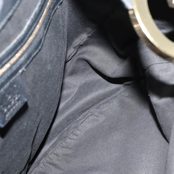 GUCCI GG Canvas Shoulder Bag Black Gold 203503 Auth 119701