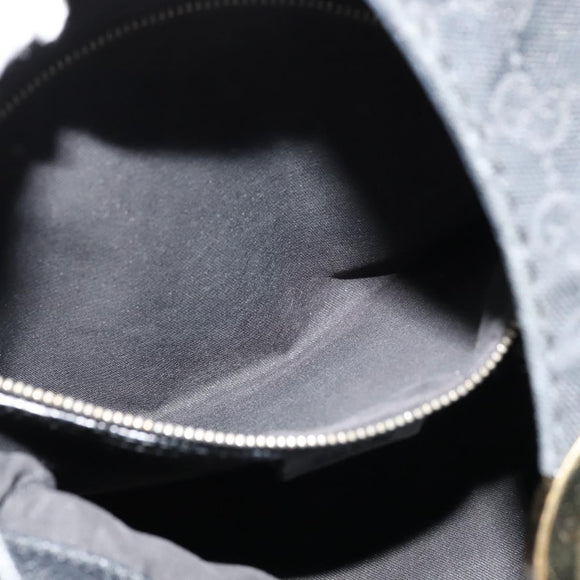 GUCCI GG Canvas Shoulder Bag Black Gold 203503 Auth 119701