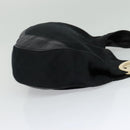 GUCCI GG Canvas Shoulder Bag Black Gold 203503 Auth 119701-4