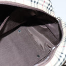 BURBERRY Nova Check Hand Bag Canvas Beige Silver Auth 119702A-17