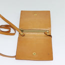 CELINE C Macadam Canvas Shoulder Bag Leather Brown gold Auth 119706A-9