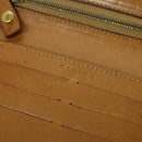 CELINE C Macadam Canvas Shoulder Bag Leather Brown gold Auth 119706A-10