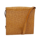 CELINE C Macadam Canvas Shoulder Bag Leather Brown gold Auth 119706A-1