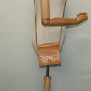 CELINE C Macadam Canvas Shoulder Bag Leather Brown gold Auth 119706A-21