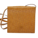 CELINE C Macadam Canvas Shoulder Bag Leather Brown gold Auth 119706A-13