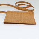 CELINE C Macadam Canvas Shoulder Bag Leather Brown gold Auth 119706A-5
