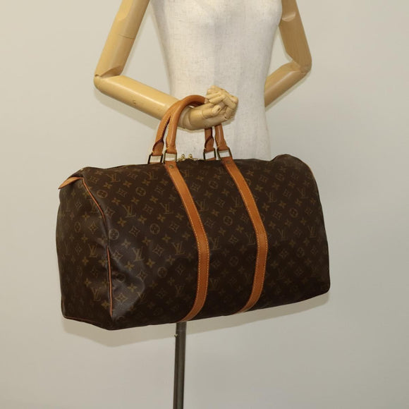 LOUIS VUITTON Monogram Keepall 50 Boston Bag M41426 LV Auth 119713