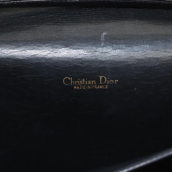 Christian Dior Shoulder Bag Leather Black Gold Auth 119719