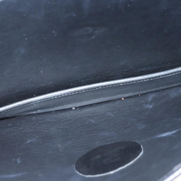 Christian Dior Shoulder Bag Leather Black Gold Auth 119719