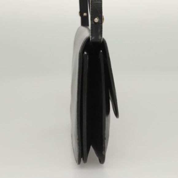 Christian Dior Shoulder Bag Leather Black Gold Auth 119719