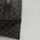CELINE Macadam Canvas Hand Bag PVC Leather Black Gold Auth 119720-8