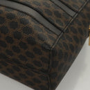CELINE Macadam Canvas Hand Bag PVC Leather Black Gold Auth 119720-15