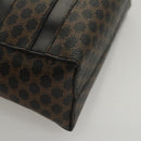 CELINE Macadam Canvas Hand Bag PVC Leather Black Gold Auth 119720-16