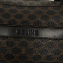 CELINE Macadam Canvas Hand Bag PVC Leather Black Gold Auth 119720-18