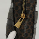 CELINE Macadam Canvas Hand Bag PVC Leather Black Gold Auth 119720-9
