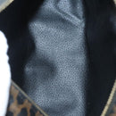 CELINE Macadam Canvas Hand Bag PVC Leather Black Gold Auth 119720-10