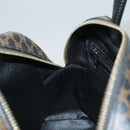 CELINE Macadam Canvas Hand Bag PVC Leather Black Gold Auth 119720-21