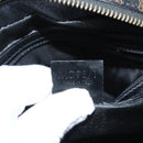 CELINE Macadam Canvas Hand Bag PVC Leather Black Gold Auth 119720-11