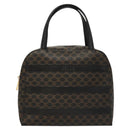 CELINE Macadam Canvas Hand Bag PVC Leather Black Gold Auth 119720-13