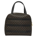 CELINE Macadam Canvas Hand Bag PVC Leather Black Gold Auth 119720-2