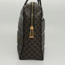 CELINE Macadam Canvas Hand Bag PVC Leather Black Gold Auth 119720-4