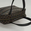 CELINE Macadam Canvas Hand Bag PVC Leather Black Gold Auth 119720-6