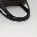 CELINE Macadam Canvas Hand Bag PVC Leather Black Gold Auth 119720-7