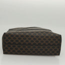 CELINE Macadam Canvas Hand Bag PVC Leather Black Gold Auth 119720-5