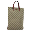 GUCCI GG Supreme Hand Bag PVC Beige Silver 117551 Auth 119722-1